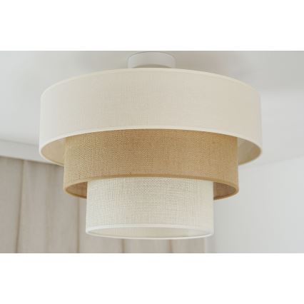 Brilagi - Πλαφονιέρα οροφής DENVER LUNETA 1xE27/15W/230V διάμετρος 45 cm μπεζ/καφέ/κρεμ