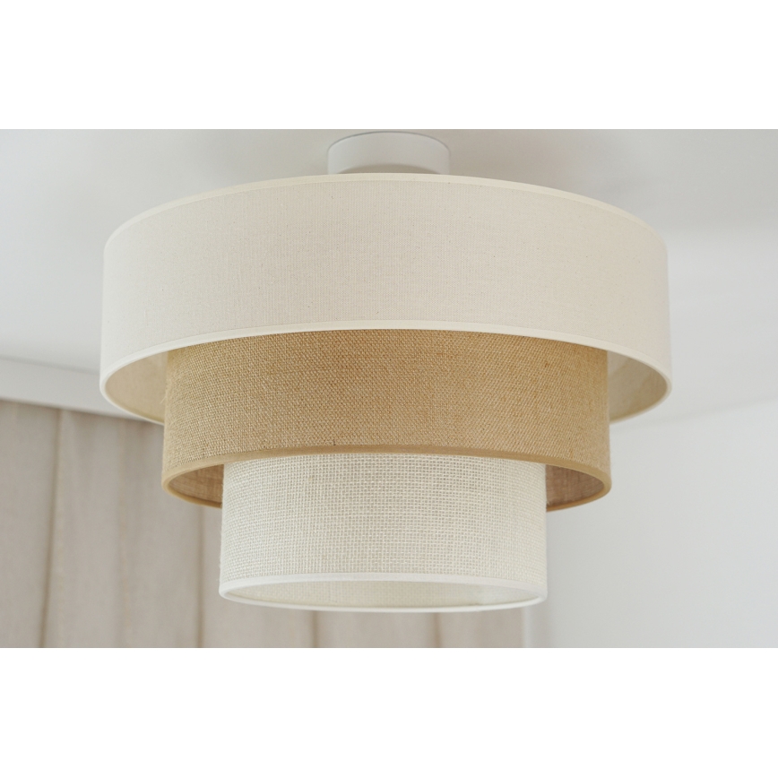 Brilagi - Πλαφονιέρα οροφής DENVER LUNETA 1xE27/15W/230V διάμετρος 45 cm μπεζ/καφέ/κρεμ