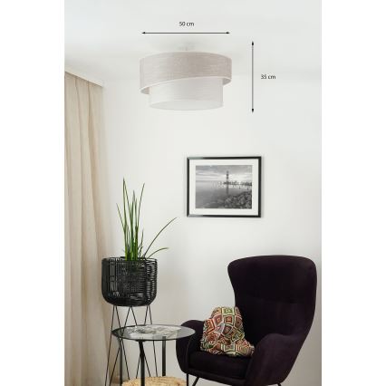Brilagi - Πλαφονιέρα οροφής DOVER SHINE 1xE27/15W/230V διάμετρος 50 cm γκρι/κρεμ