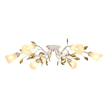 Brilagi - Πλαφονιέρα οροφής FLORA 6xE14/60W/230V χρυσό/κρεμ/πατίνα
