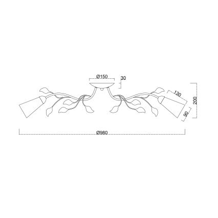 Brilagi - Πλαφονιέρα οροφής FLORA 6xE14/60W/230V χρυσό/κρεμ/πατίνα