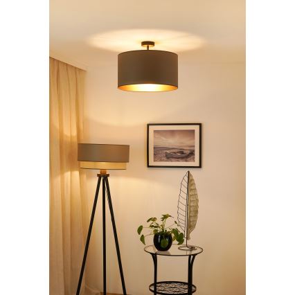 Brilagi - Πλαφονιέρα οροφής OREGON ROLLER VEGE 1xE27/15W/230V διάμετρος 45 cm γκρι