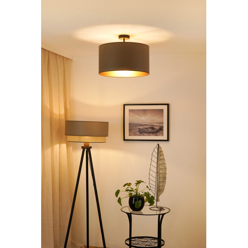 Brilagi - Πλαφονιέρα οροφής OREGON ROLLER VEGE 1xE27/15W/230V διάμετρος 45 cm γκρι
