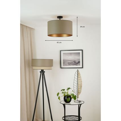 Brilagi - Πλαφονιέρα οροφής OREGON ROLLER VEGE 1xE27/15W/230V διάμετρος 45 cm γκρι