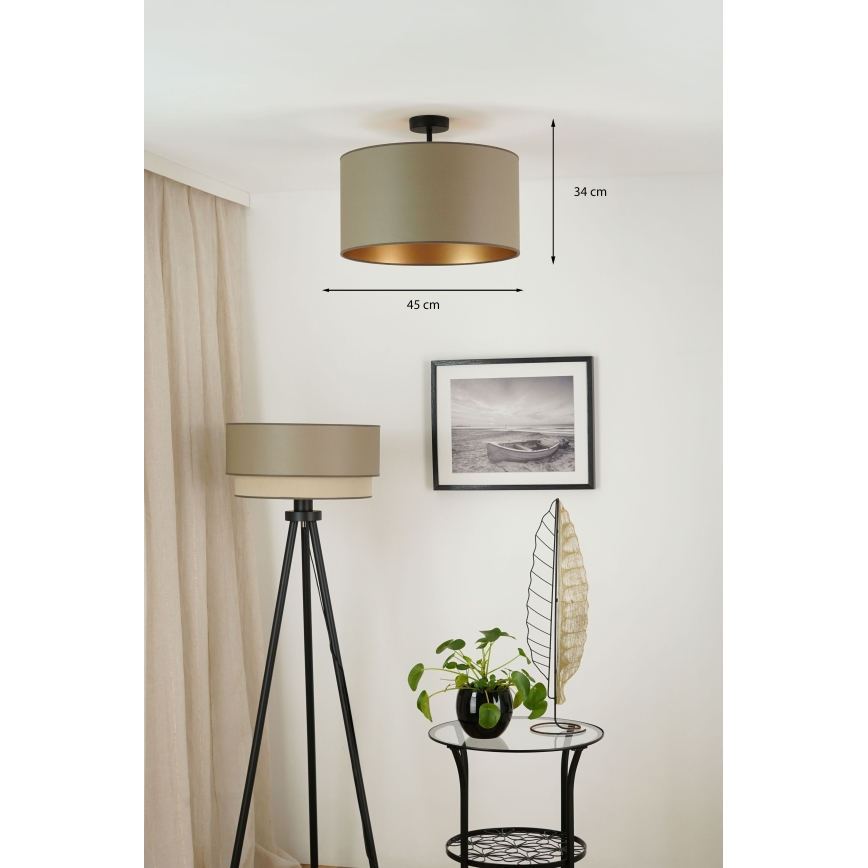 Brilagi - Πλαφονιέρα οροφής OREGON ROLLER VEGE 1xE27/15W/230V διάμετρος 45 cm γκρι