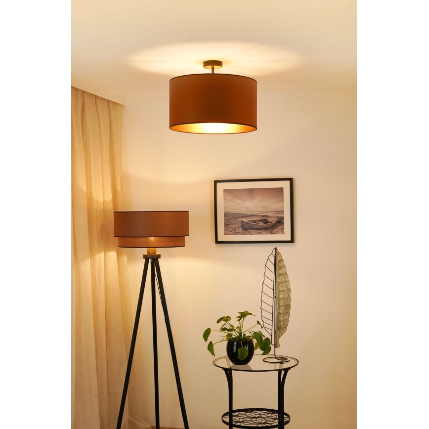 Brilagi - Πλαφονιέρα οροφής OREGON ROLLER VEGE 1xE27/15W/230V διάμετρος 45 cm καφέ