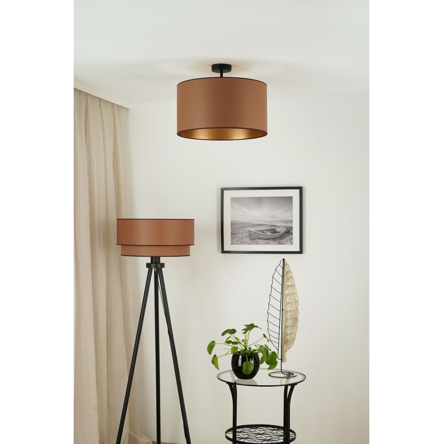 Brilagi - Πλαφονιέρα οροφής OREGON ROLLER VEGE 1xE27/15W/230V διάμετρος 45 cm καφέ