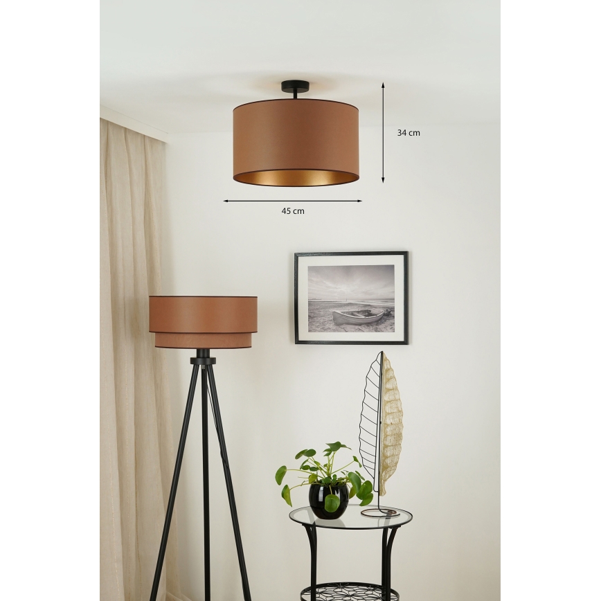 Brilagi - Πλαφονιέρα οροφής OREGON ROLLER VEGE 1xE27/15W/230V διάμετρος 45 cm καφέ