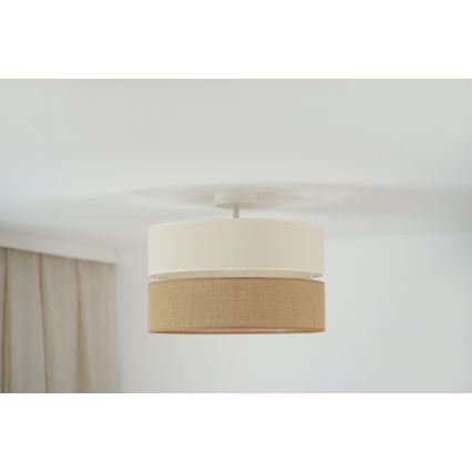 Brilagi - Πλαφονιέρα οροφής ROYAL YUTE 1xE27/15W/230V διάμετρος 40 cm μπεζ/κρεμ