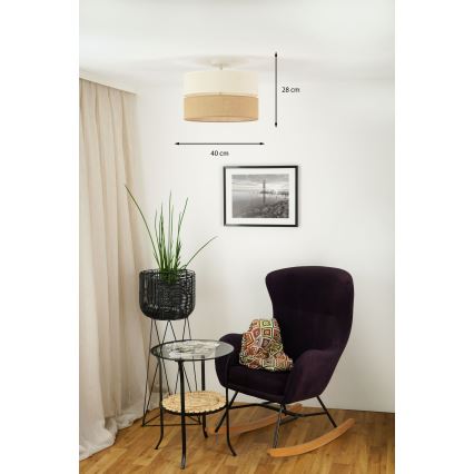 Brilagi - Πλαφονιέρα οροφής ROYAL YUTE 1xE27/15W/230V διάμετρος 40 cm μπεζ/κρεμ