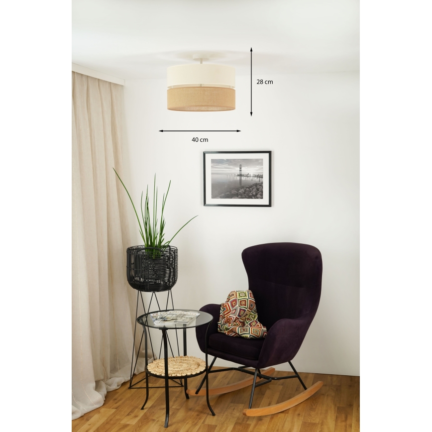 Brilagi - Πλαφονιέρα οροφής ROYAL YUTE 1xE27/15W/230V διάμετρος 40 cm μπεζ/κρεμ