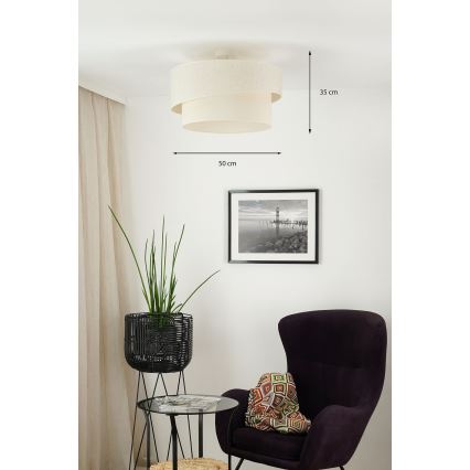 Brilagi - Πλαφονιέρα οροφής SHINE 1xE27/15W/230V διάμετρος 50 cm κρεμ