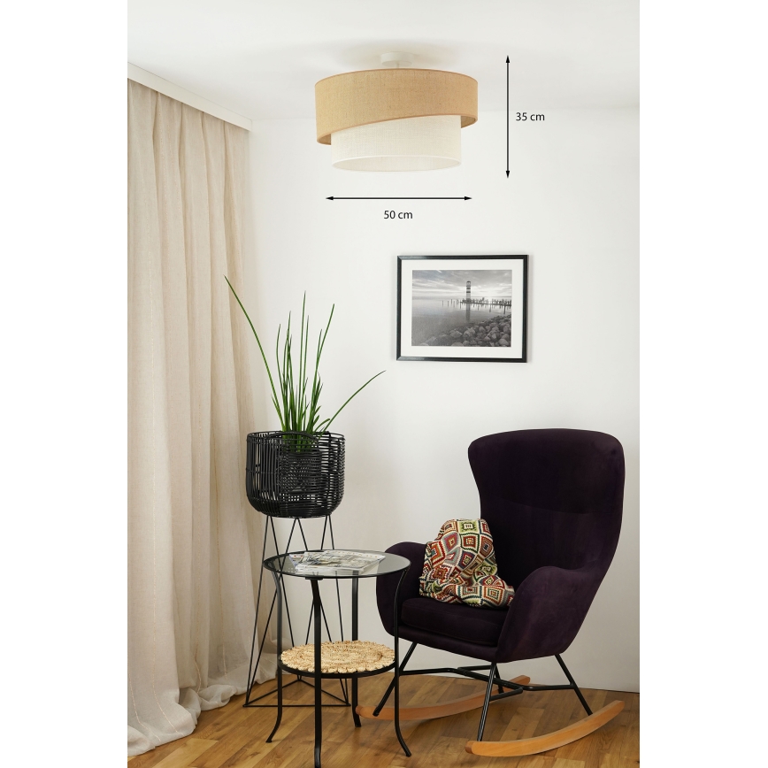 Brilagi - Πλαφονιέρα οροφής SHINE 1xE27/15W/230V διάμετρος 50 cm μπεζ/κρεμ