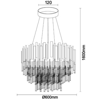 Brilagi - Πολυέλαιος με καλώδιο PLAZA 9xE14/40W/230V