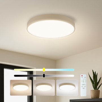 Brilagi - Ρυθμιζόμενο LED φωτιστικό οροφής POOL LED/36W/230V 3000-6000K διάμ. 30 εκ. μπεζ + τηλεχειριστήριο