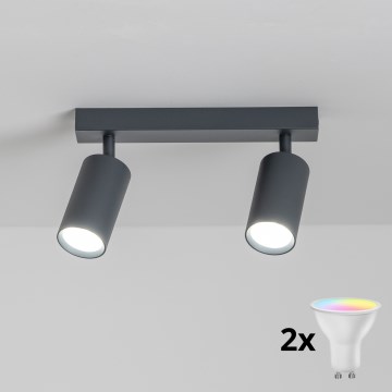 Brilagi - Ρυθμιζόμενο LED RGBW σποτ φωτιστικό SELE 2xGU10/6,5W/230V 2700-6500K ανθρακί