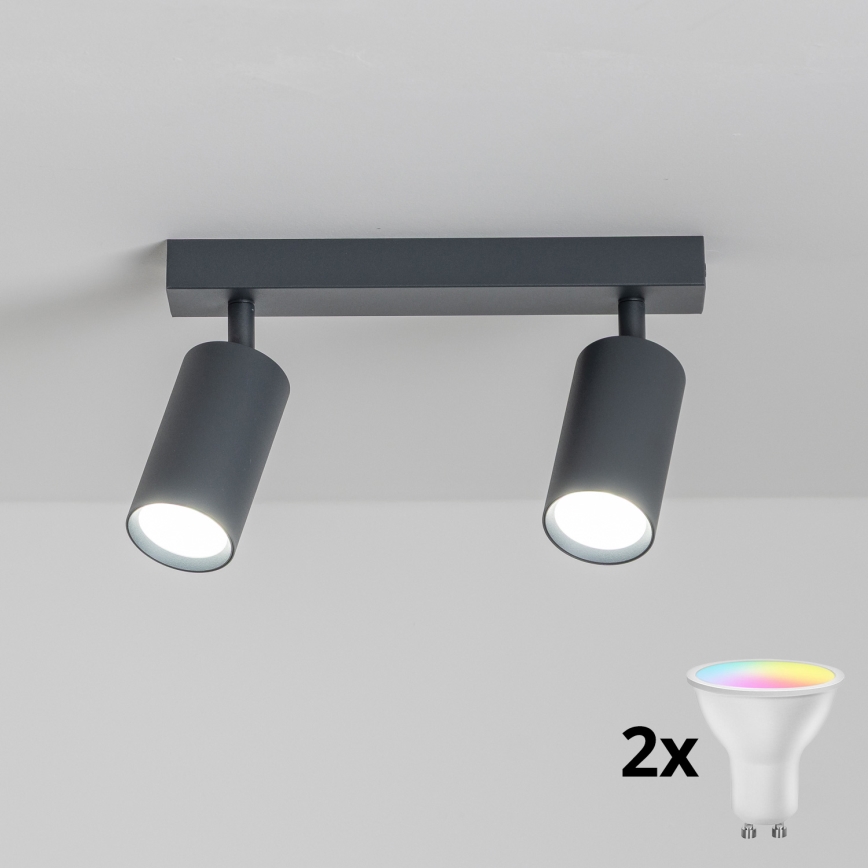 Brilagi - Ρυθμιζόμενο LED RGBW σποτ φωτιστικό SELE 2xGU10/6,5W/230V 2700-6500K ανθρακί
