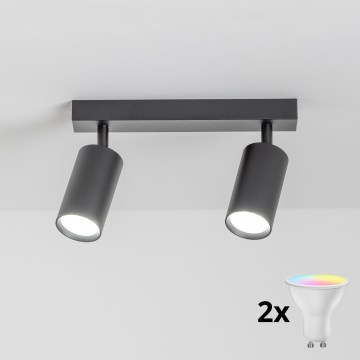 Brilagi - Ρυθμιζόμενο LED RGBW σποτ φωτιστικό SELE 2xGU10/6,5W/230V 2700-6500K μαύρο