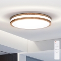Brilagi - Ρυθμιζόμενο LED οροφής φωτιστικό MOLINA LED/48W/230V 3000-6500K δρυς διάμ. 38 εκ. + τηλεχειριστήριο