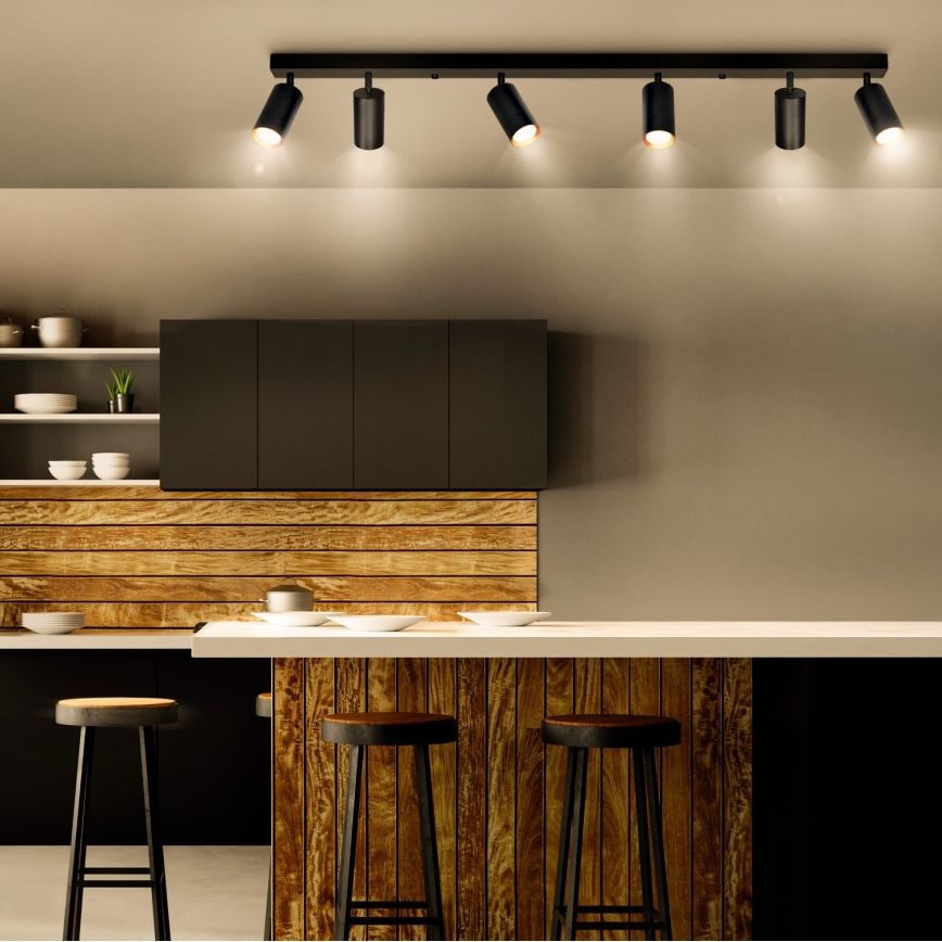 Brilagi - LED ρυθμιζόμενο φωτιστικό σποτ SELE 6xGU10/6,5W/230V 2700-6500K μαύρο/χρυσό