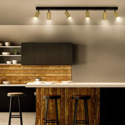 Brilagi - Ρυθμιζόμενο LED RGBW φωτιστικό σποτ SELE GOLDEN 6xGU10/6,5W/230V 2700-6500K μαύρο/χρυσό