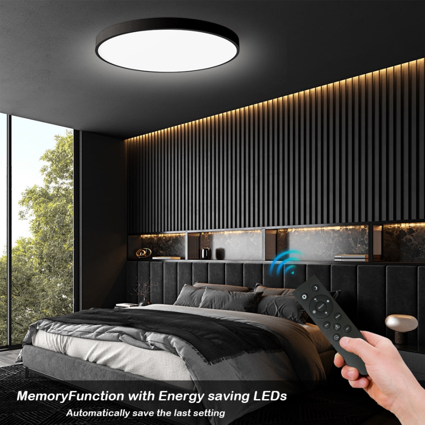 Brilagi - Ρυθμιζόμενο φωτιστικό οροφής LED POOL SMART LED/180W/230V 3000-6000K Ø 120 cm Wi-Fi Tuya μαύρο + τηλεχειριστήριο