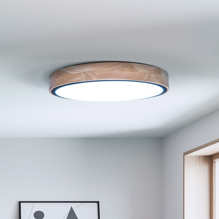 Brilagi - Ρυθμιζόμενο LED οροφής φωτιστικό GLORIA LED/48W/230V 3000-6500K δρυς διάμ. 40 εκ. + τηλεχειριστήριο