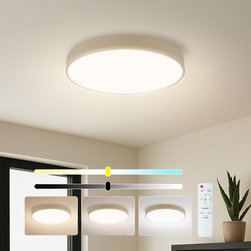 Brilagi - Ρυθμιζόμενο LED φωτιστικό οροφής POOL LED/36W/230V 3000-6000K διάμ. 30 εκ. μπεζ + τηλεχειριστήριο