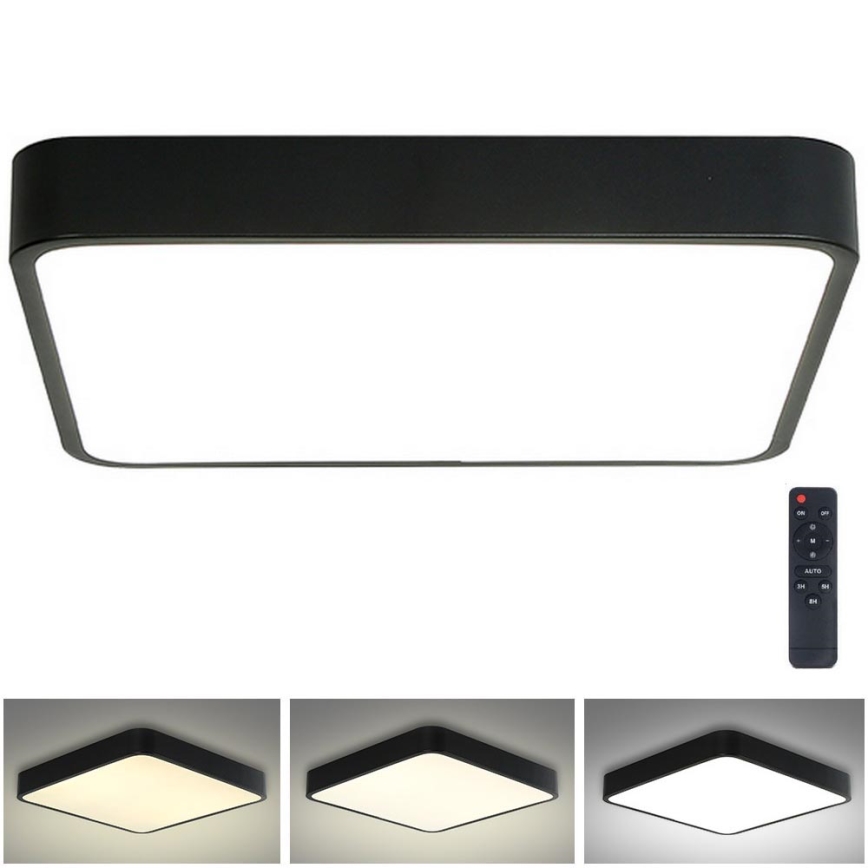 Brilagi - Ρυθμιζόμενο LED φωτιστικό οροφής POOL LED/48W/230V 3000-6000K 50x50 cm μαύρο + τηλεχειριστήριο