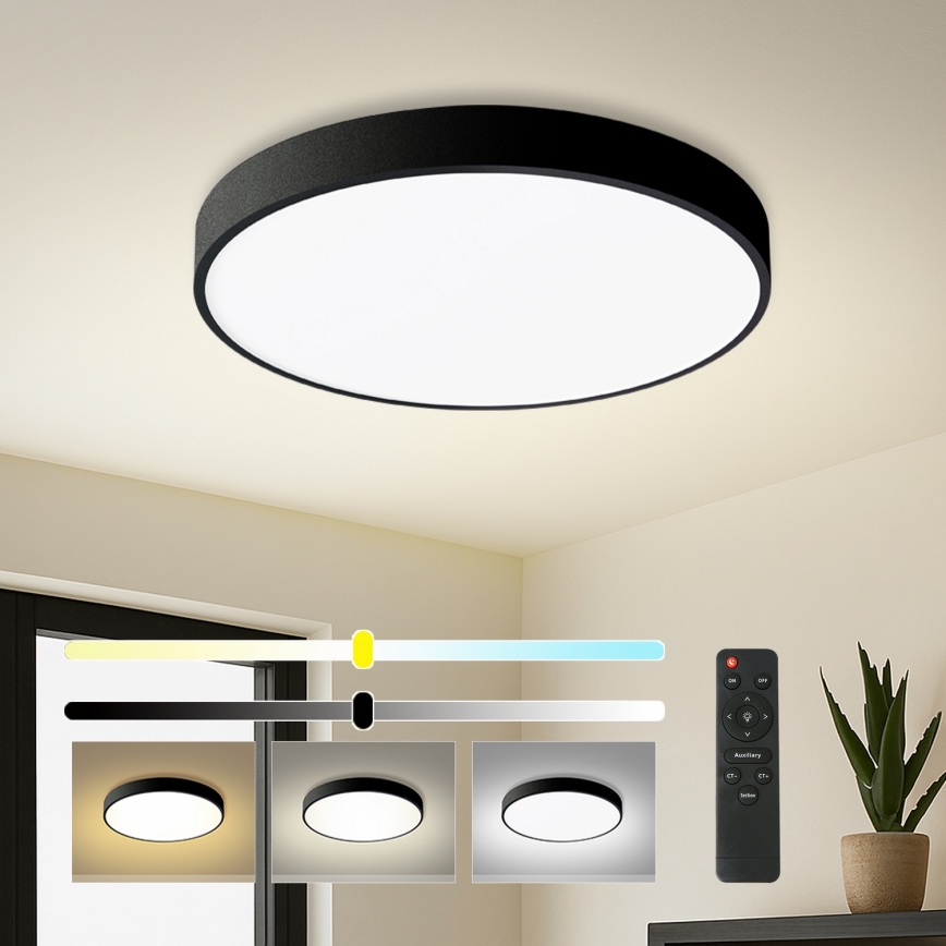 Brilagi - Ρυθμιζόμενο LED φωτιστικό οροφής POOL LED/60W/230V 3000-6000K Ø 60 cm μαύρο + τηλεχειριστήριο