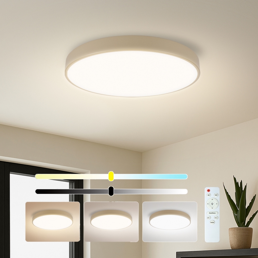Brilagi - Ρυθμιζόμενο LED φωτιστικό οροφής POOL LED/60W/230V 3000-6000K διάμ. 50 cm μπεζ + τηλεχειριστήριο