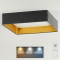 Brilagi - Ρυθμιζόμενο LED φωτιστικό οροφής VELVET SQUARE LED/24W/230V 43x43 cm 3000/4000/6500K + τηλεχειριστήριο καφέ