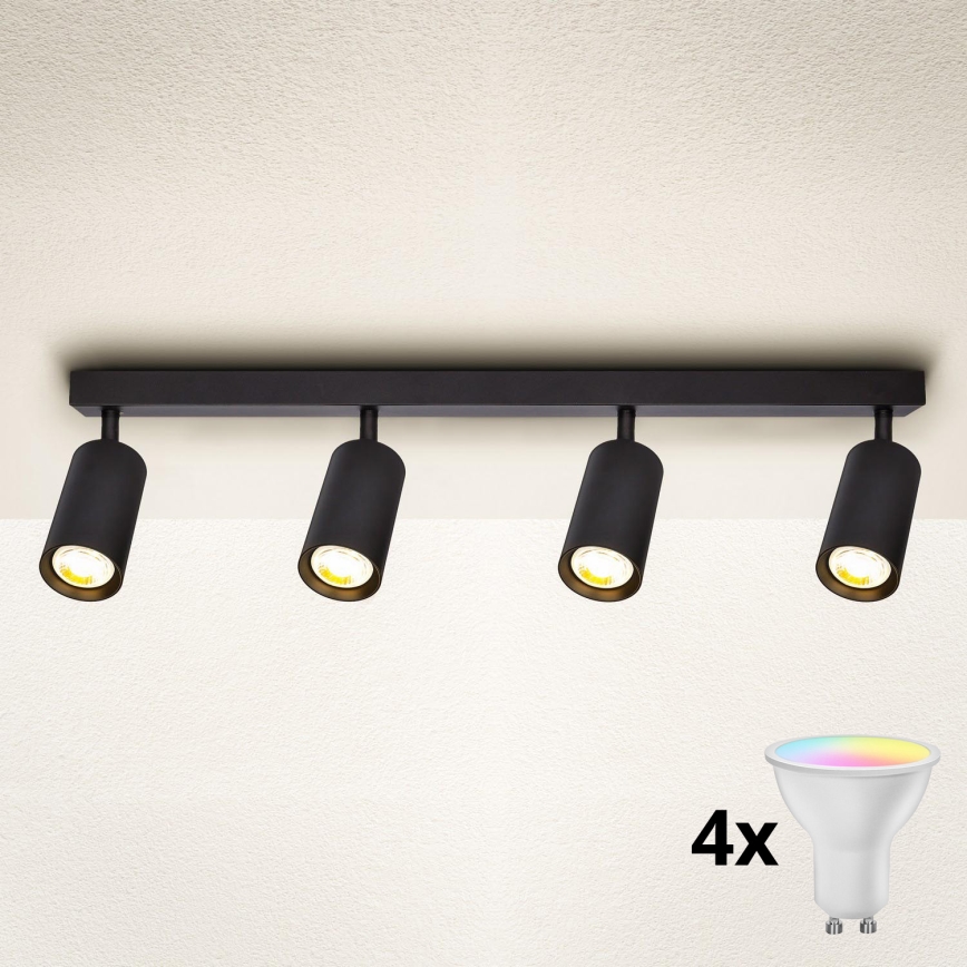 Brilagi - Ρυθμιζόμενο σποτ LED RGBW SELE 4xGU10/6,5W/230V 2700-6500K μαύρο