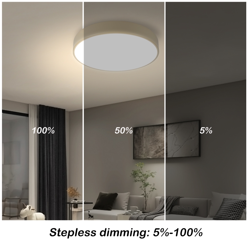 Brilagi - Ρυθμιζόμενο Φωτιστικό Οροφής LED POOL LED/36W/230V 3000-6000K διάμετρος 30 cm μπεζ + τηλεχειριστήριο