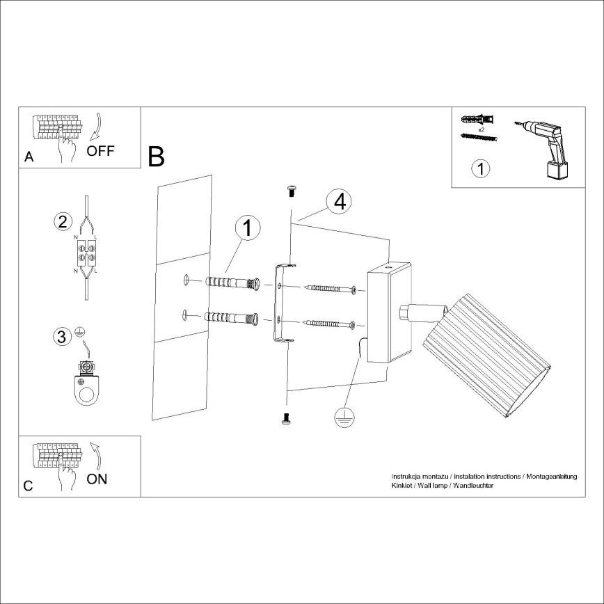 Brilagi - Σποτ τοίχου CRESTO 1xGU10/10W/230V χρυσό
