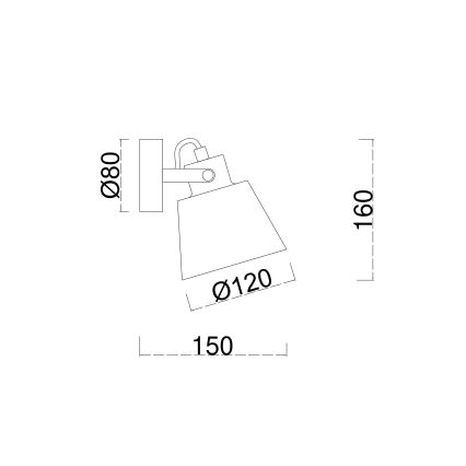 Brilagi - Σποτ τοίχου TECHNO 1xE27/60W/230V μαύρο