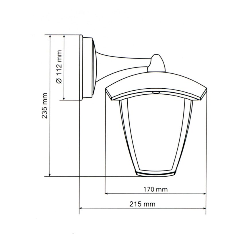 Brilagi - Φανάρι LED τοίχου LUNA 1xE27/60W/230V IP44
