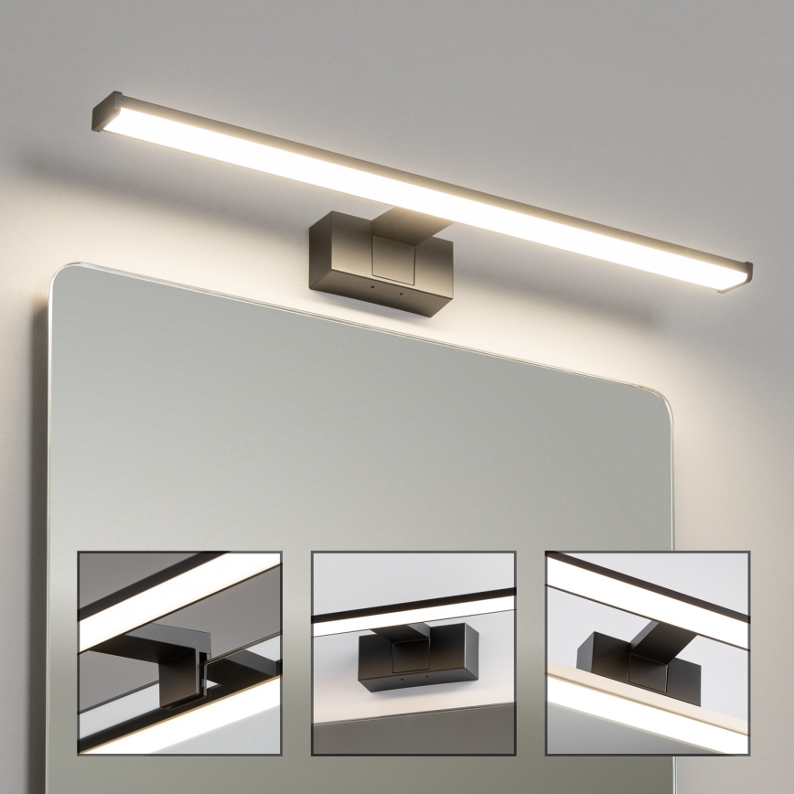 Brilagi - Φωτισμός καθρέφτη μπάνιου LED 3-σε-1 VESTRA LED/12W/230V 60 cm IP44 μαύρος