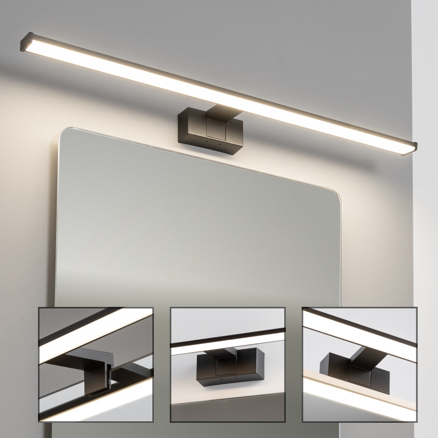 Brilagi - Φωτισμός καθρέφτη μπάνιου LED 3 σε 1 VESTRA LED/15W/230V 80 cm IP44 μαύρο