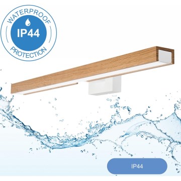 Brilagi - Φωτισμός καθρέφτη μπάνιου LED WOODY MIRROR LED/12W/230V 60 cm IP44 δρυς/λευκό