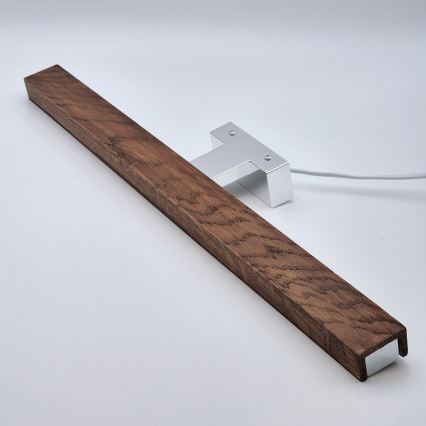 Brilagi - Φωτισμός καθρέφτη μπάνιου LED WOODY MIRROR LED/12W/230V 60 cm IP44 δρυς κερασιά/γυαλιστερό χρώμιο