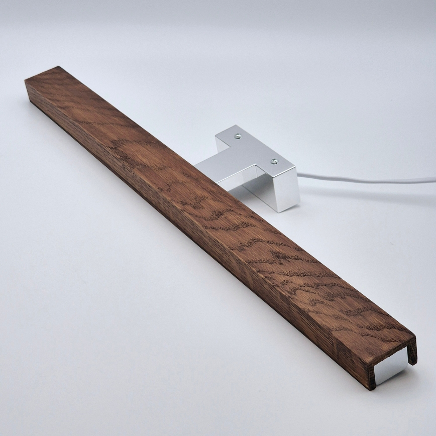 Brilagi - Φωτισμός καθρέφτη μπάνιου LED WOODY MIRROR LED/12W/230V 60 cm IP44 δρυς κερασιά/γυαλιστερό χρώμιο