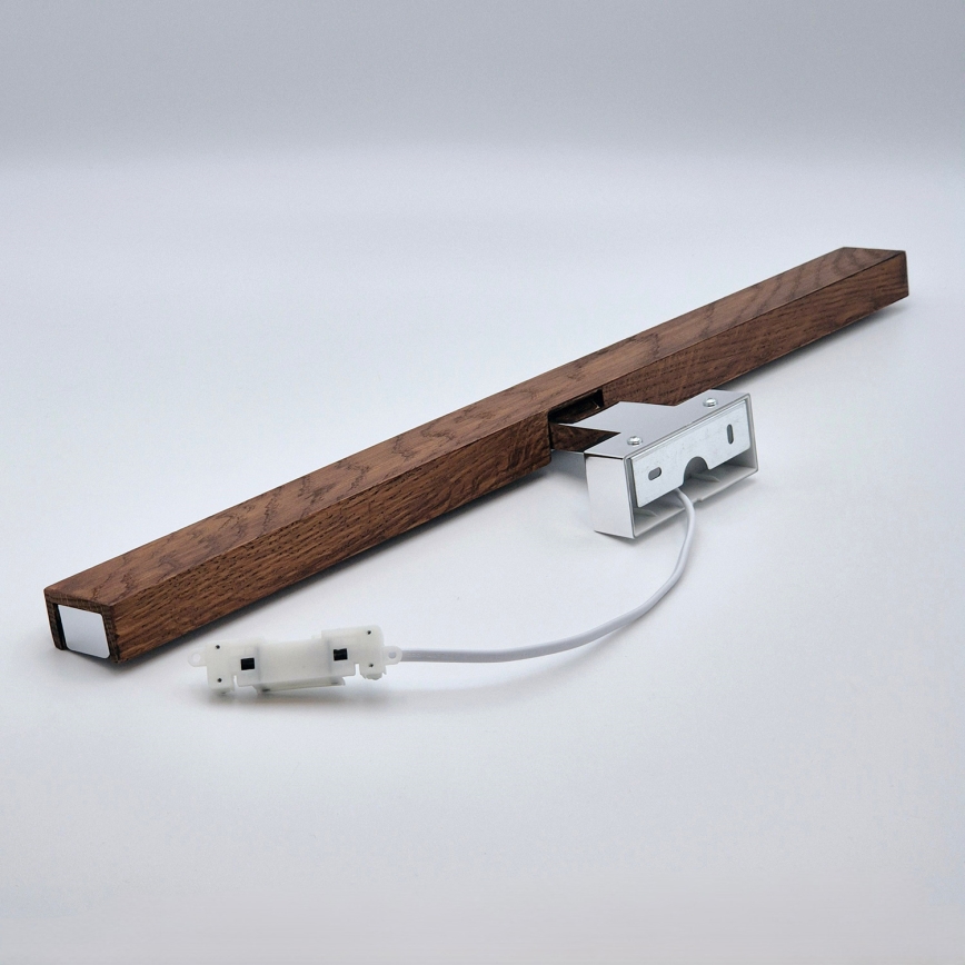 Brilagi - Φωτισμός καθρέφτη μπάνιου LED WOODY MIRROR LED/12W/230V 60 cm IP44 δρυς κερασιά/γυαλιστερό χρώμιο