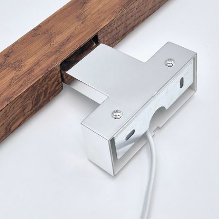 Brilagi - Φωτισμός καθρέφτη μπάνιου LED WOODY MIRROR LED/12W/230V 60 cm IP44 δρυς κερασιά/γυαλιστερό χρώμιο