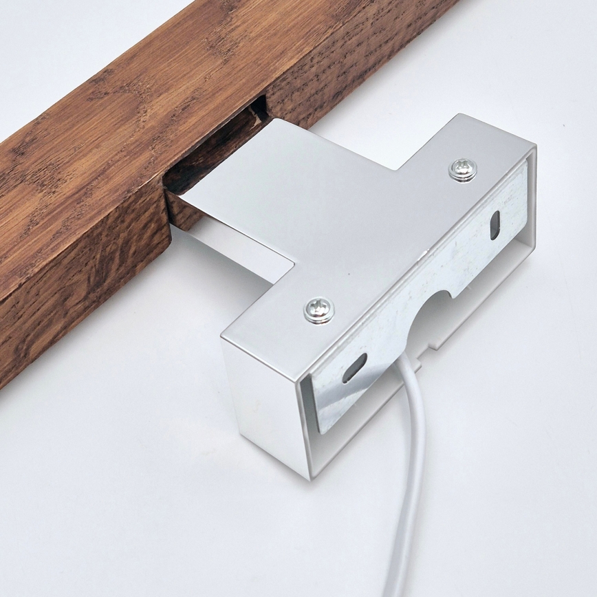 Brilagi - Φωτισμός καθρέφτη μπάνιου LED WOODY MIRROR LED/12W/230V 60 cm IP44 δρυς κερασιά/γυαλιστερό χρώμιο