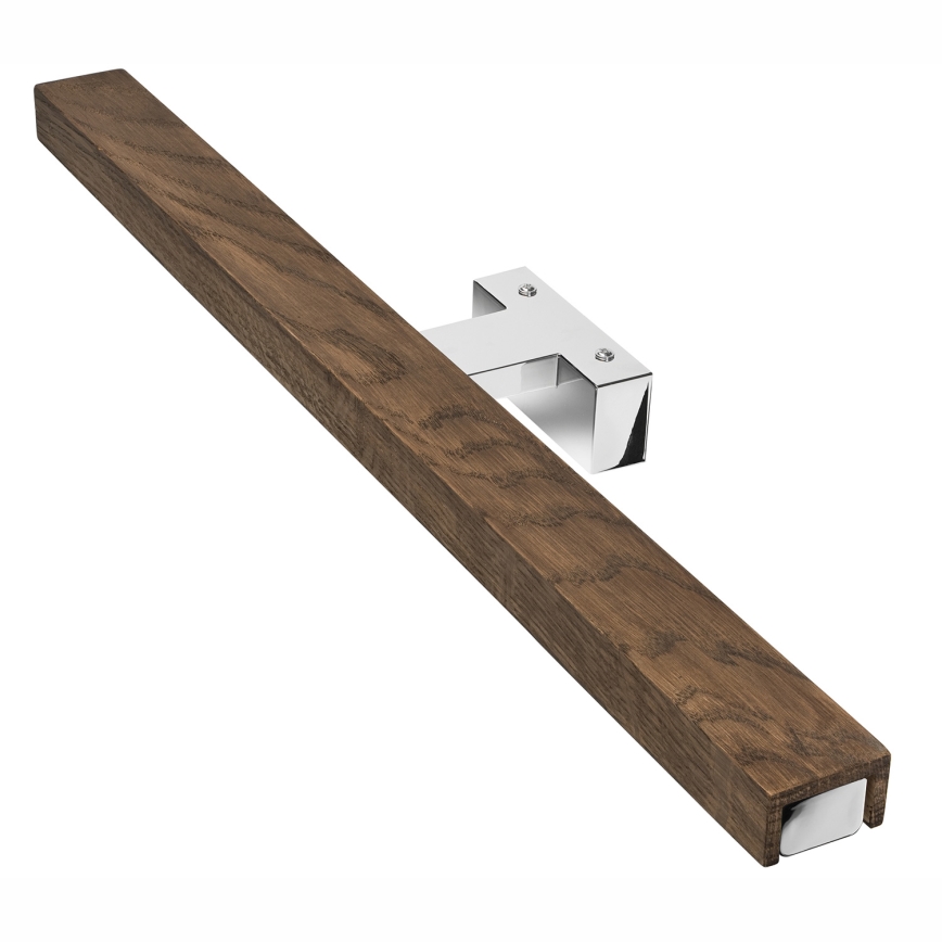 Brilagi - Φωτισμός καθρέφτη μπάνιου LED WOODY MIRROR LED/12W/230V 60 cm IP44 δρυς καρυδιά/γυαλιστερό χρώμιο