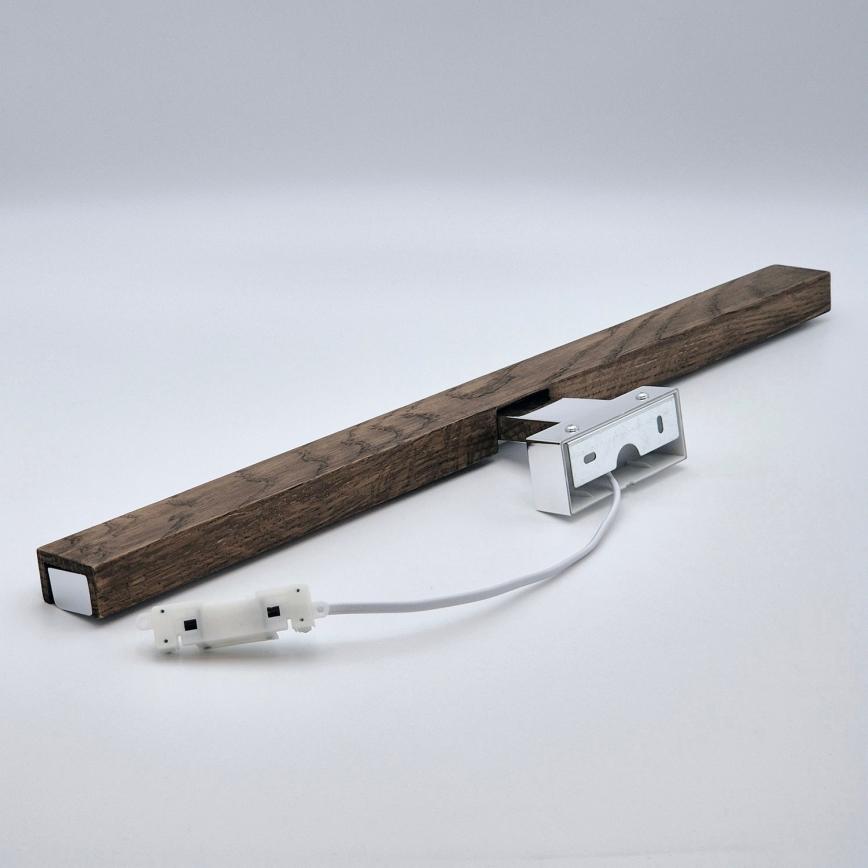 Brilagi - Φωτισμός καθρέφτη μπάνιου LED WOODY MIRROR LED/12W/230V 60 cm IP44 δρυς καρυδιά/γυαλιστερό χρώμιο