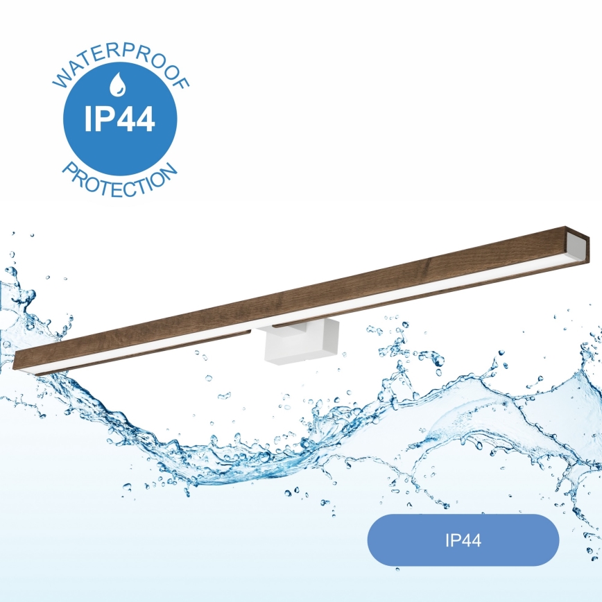 Brilagi - Φωτισμός καθρέφτη μπάνιου LED WOODY MIRROR LED/15W/230V 90 cm IP44 δρυς καρυδιά/λευκό