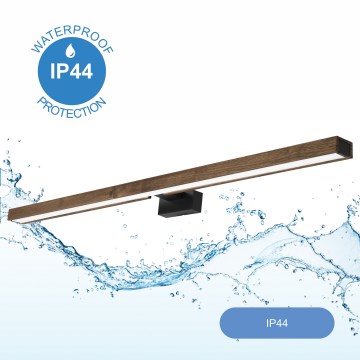 Brilagi - Φωτισμός καθρέφτη μπάνιου LED WOODY MIRROR LED/15W/230V 90 cm IP44 δρυς καρυδιά/μαύρο