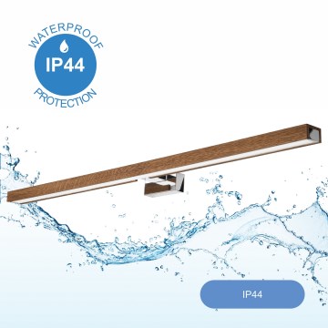 Brilagi - Φωτισμός καθρέφτη μπάνιου LED WOODY MIRROR LED/15W/230V 90 cm IP44 δρυς κερασιά/γυαλιστερό χρώμιο